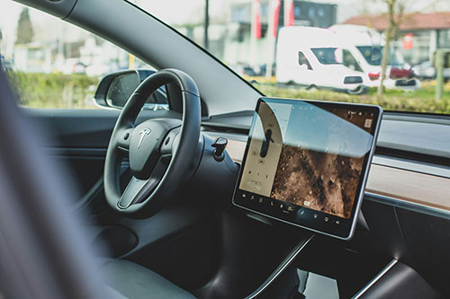 Tesla showing ipad style screen