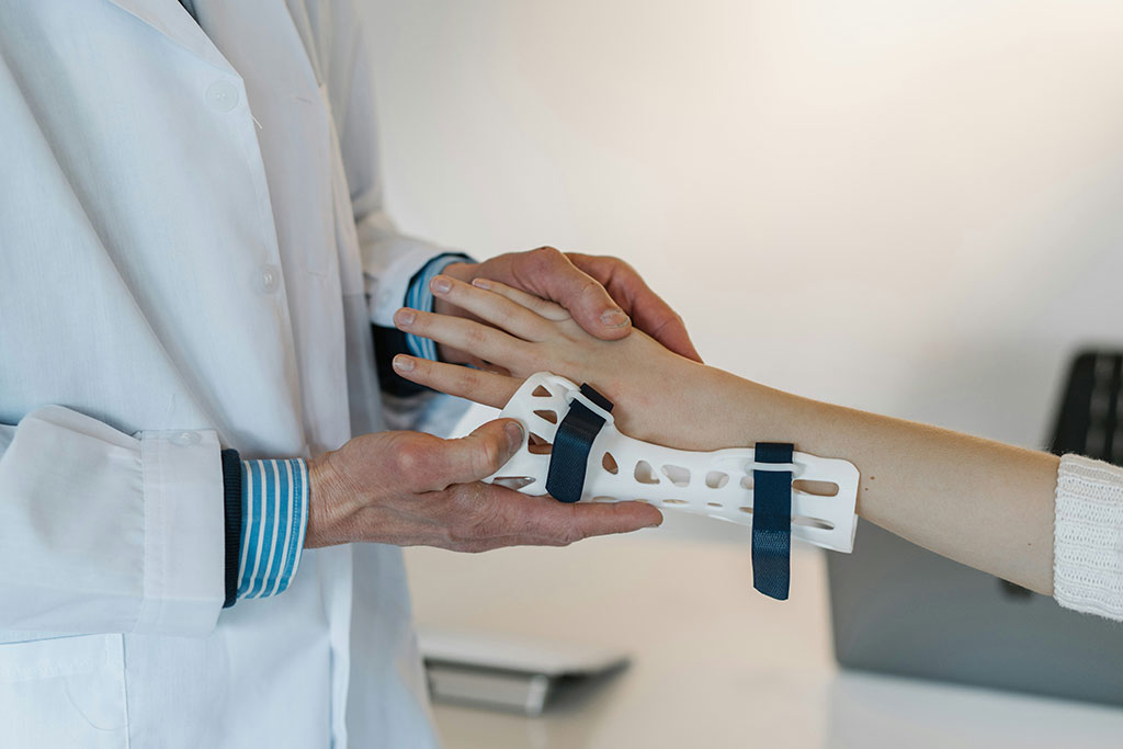 Wrist in cast