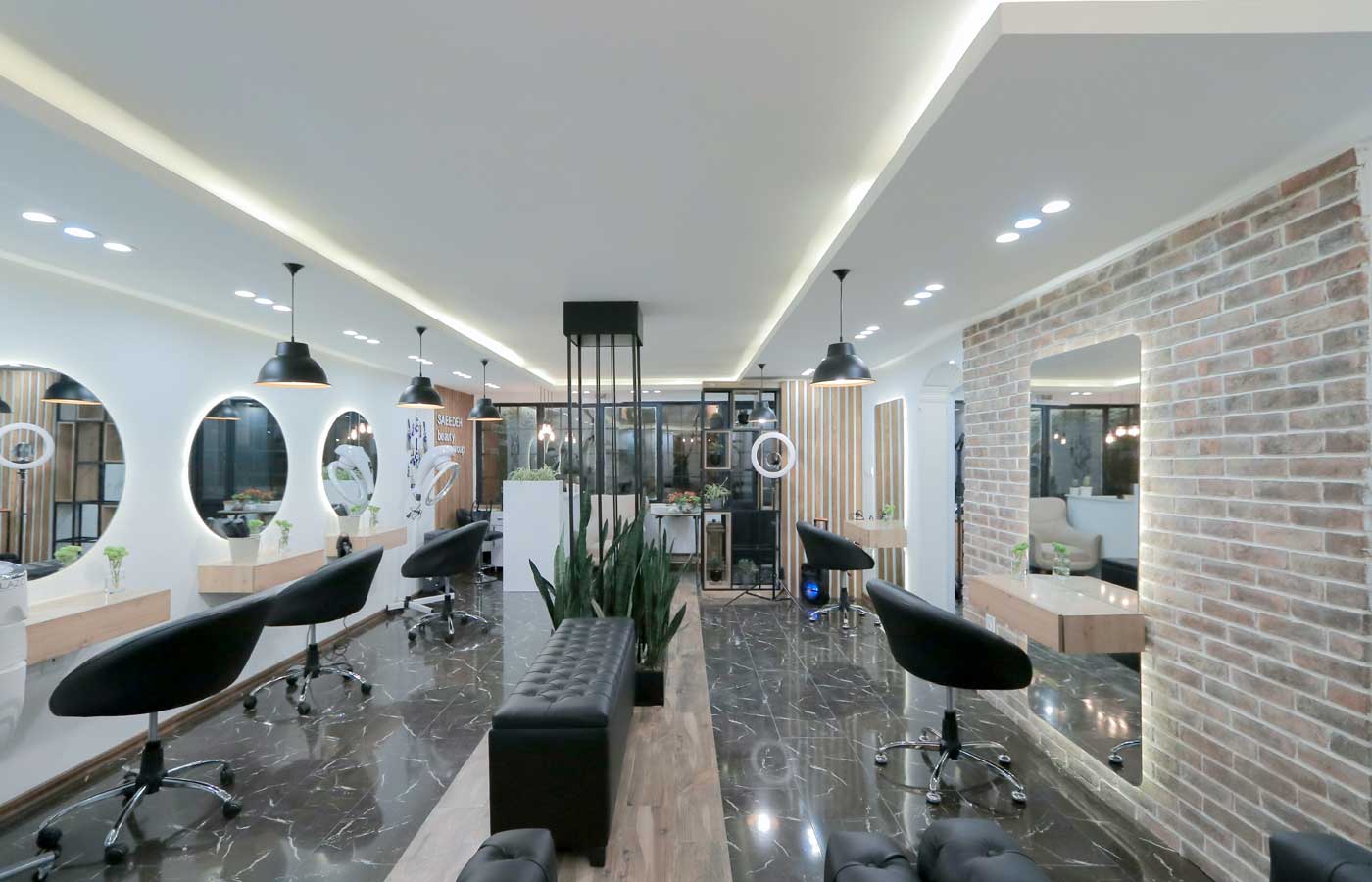 Interior of a hair salon business