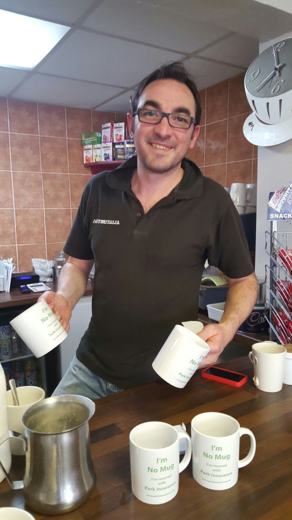 Park Insurance have been visiting cafes across Bristol to make sure their owners and managers aren't mugs - and leaving behind the crockery to prove it.