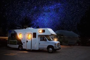 Caravan Insurance Guide - Shows a motorhome under the stars