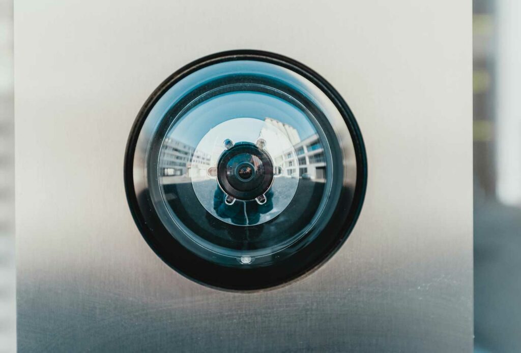 shows a close up of a securty camera - how to start a security company