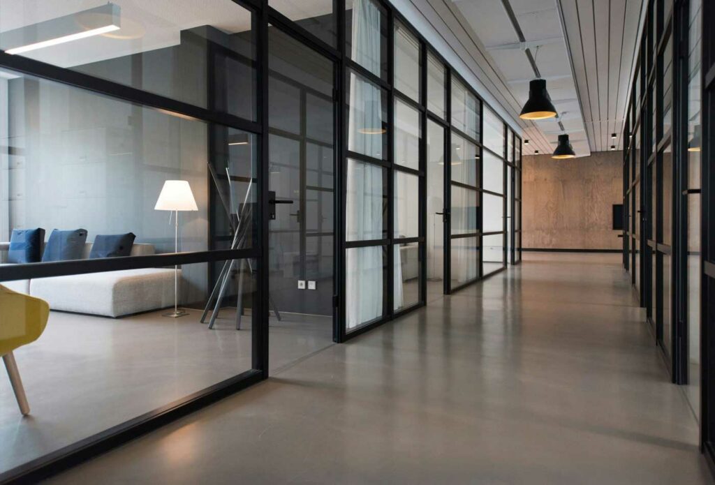 Commercial building insurance - Shows a modern office suite